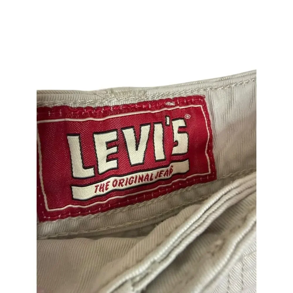 Levis Mens Cargo Shorts Khaki‎ Tan Cotton Twill W36 Utility Hiking Gorpcore